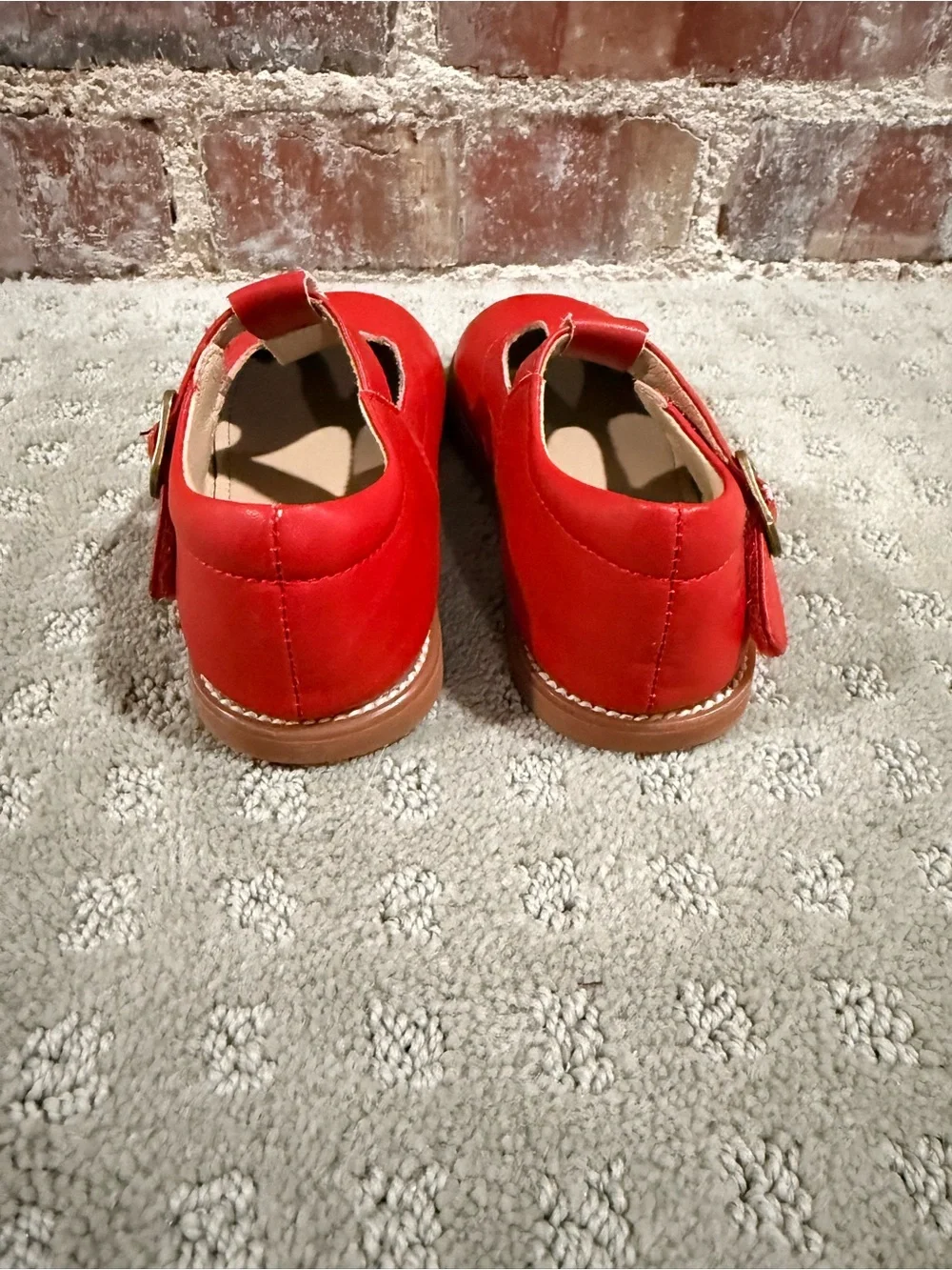 Classic Red T-Strap Kids Shoes - Leather Mary Janes